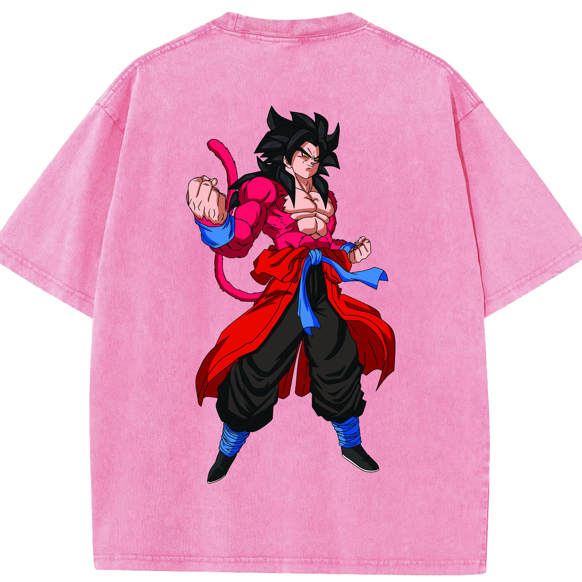 （画像用） ドラゴンボール 孫悟空（そん ごくう）Son Goku カカロット DRAGON BALL Kakarotto 綿100% ヴィンテージ風 半袖Tシャツ（背面プリント）